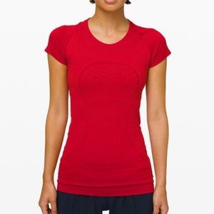 Lululemon dark red swiftly tech short sleeve